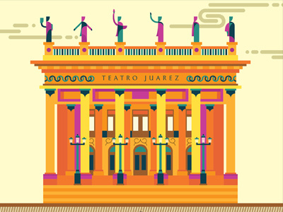 Teatro Juárez, Guanajuato, México architecture colors digital illustration erikdgmx graphic design guanajuato illustration mexico vector