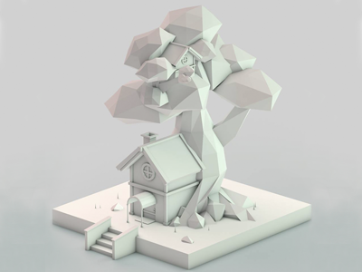 Tree house 3d cinema4d erikdgmx house illustration isometric lowpoly render test tree house