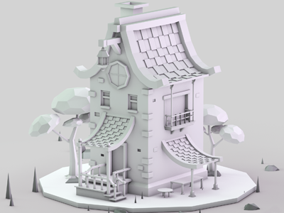 Old House 3d cinema4d erikdgmx house illustration isometric lowpoly old house render test