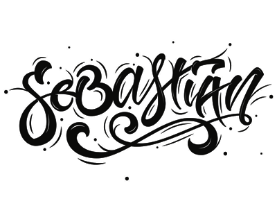Sebastian lettering tattoo design erikdgmx handlettering illustrator lettering name sebastian tattoo vector