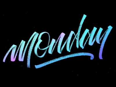 Monday brush calligraphy erikdgmx letters ligatures monday