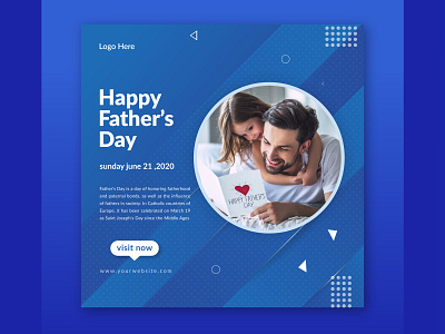 Instagram Post Design -Happy Father's Day Banner banner design facebook ads design instagram post design modern banner social media banner web banner