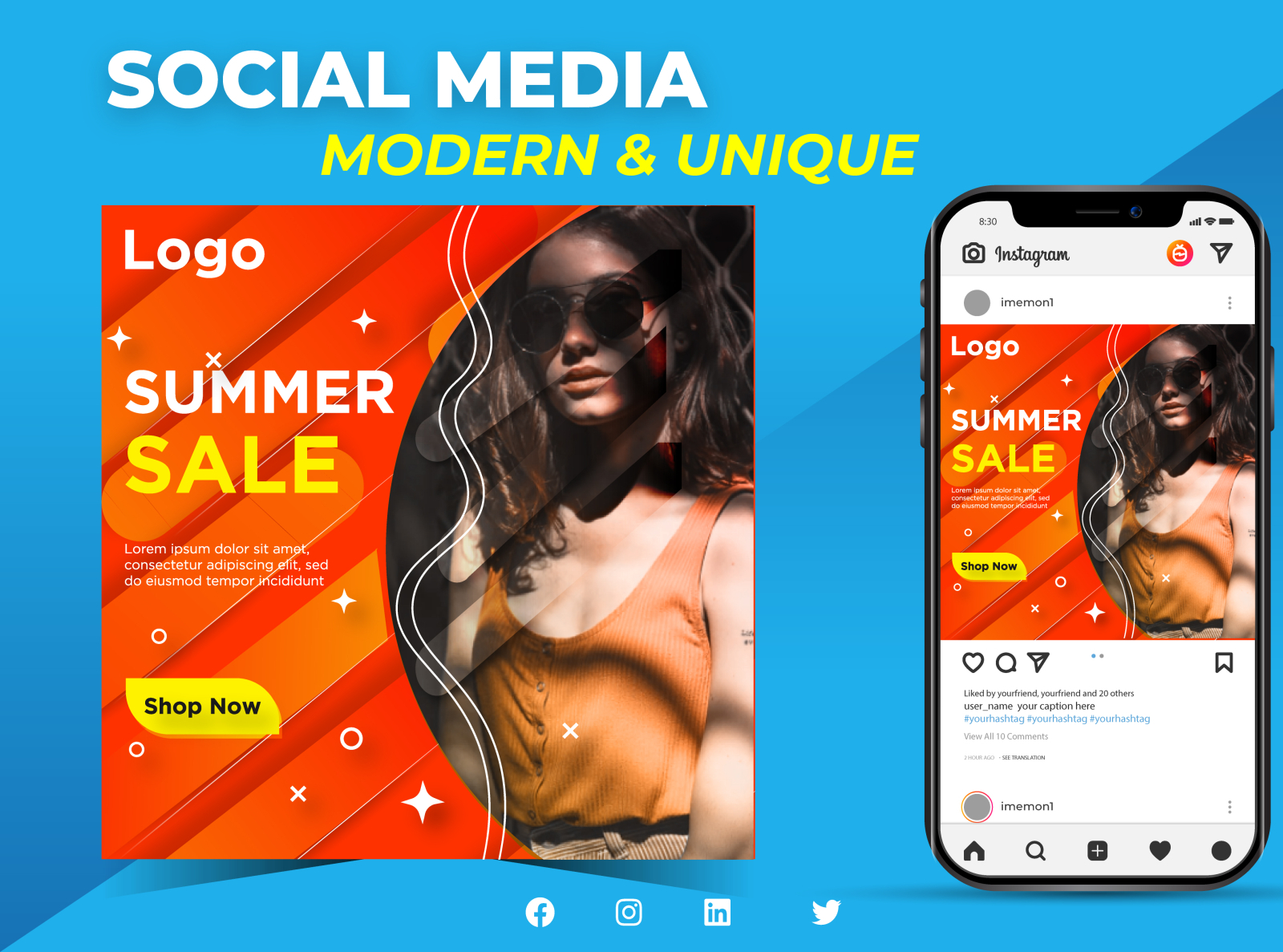 Summer Sale Instagram Post Design by Md Imon Hasan on Dribbble