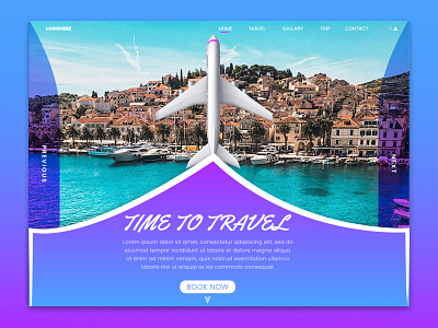 Modern Web Landing Page Design - Travel Agency Landing Page branding concept illustration landing page design minimal modern modern design travel travel agency travel app traveling typography ui uiux vector web design web ui website design