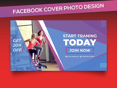 Fitness - Facebook Cover Design branding concept facebook ad facebook ads facebook banner facebook cover photo facebook post illustration instagram post landing page design modern design social social media design social media templates socialmedia typography ui vector web banner