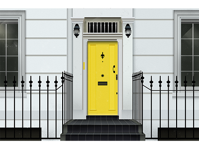 House illustration (London) design digitalart doors facade illustration illustrator london photoshop sunny windows yellow