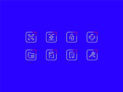simple icons pack animation blue cyber futuristic icon icons iconset outline pack pictogram simple stroke symbol