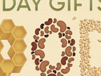 seeds + beans + honey illustration lettering type typography