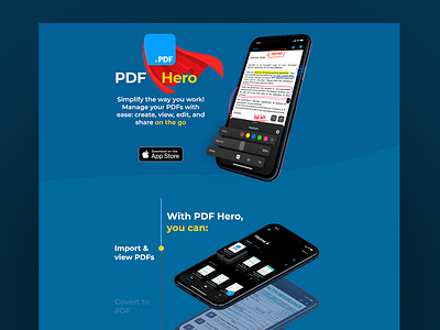 Landing page for PDF Hero app app branding design graphic design illustration landing logo pdf typography ui ux vector web website