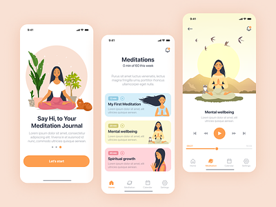 Meditation app concept