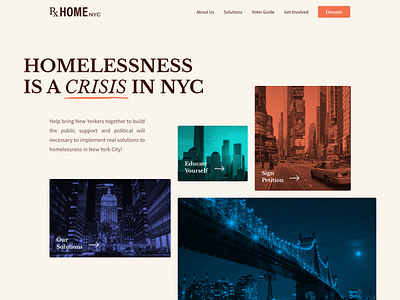 New York City Homelessness Website beige bronx brooklyn clean colorful logo manhattan new york new york city newspaper nyc queens rx simple staten island ui voter guide