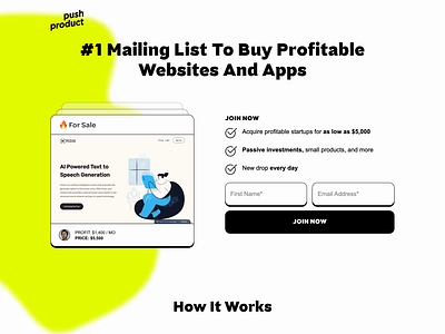 Animated Mailing List Landing Page 90s animated background animated blob blob checklist duotone gen z highlighter landing page lava lamp mailing list micro animation millennial motion graphics no code simple landing single page two tone webflow webflow animation