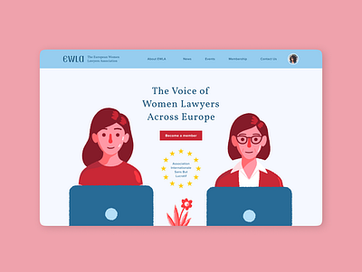 The European Women Lawyers Association design homepage ui ux web website