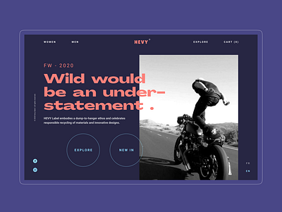 HEVY Clothing - Website Design branding clothing clothing brand colors design homepage motorbike motorcycle ui user experience user interface userinterface ux web website website design