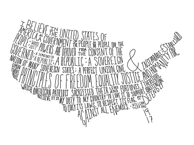 Creed america american hand drawn type patriotism typeshape typography united states usa