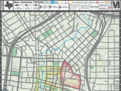 Sanantonio cartography custom directions map san antonio texas wayfinding