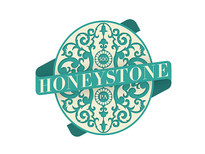 Honeystone Logo badge brand floral identity logo mark
