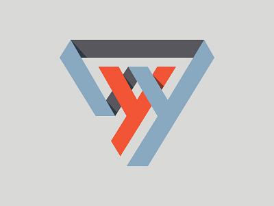 Ystrategy badge brand icon identity logo mark ribbon shadow triangle