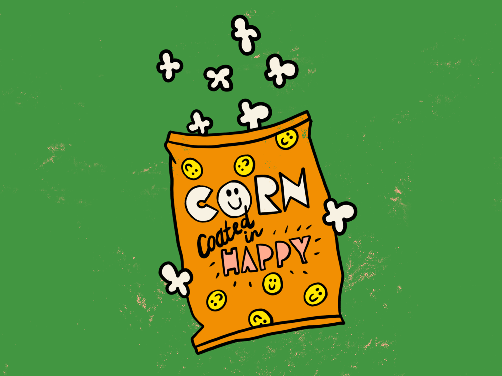 Corn Coated in Happy by Sinead Floyd for SAINT Design on Dribbble