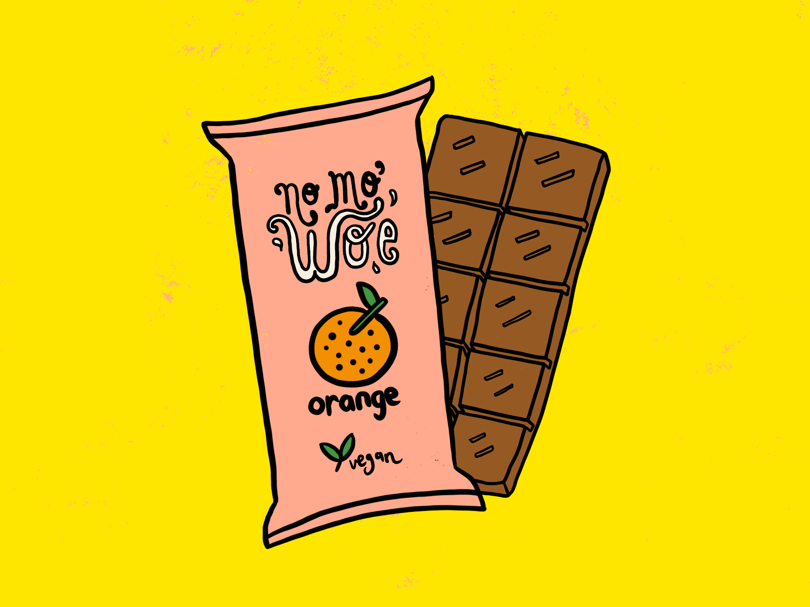 Woe Free Chocolate 2d 2d animation animation branding chocolate chocolate illustration chocolate packaging design gif good vibes happy illustration illustrator logo mental health mental health awareness packaging packaging design typography yellow