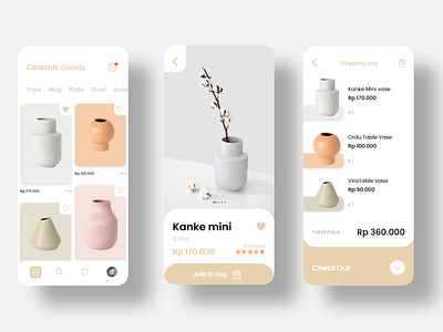 Ceramics Shopping Apps app design ui ux