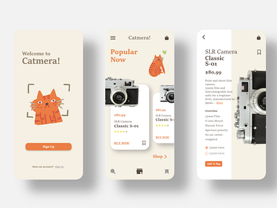 Catmera! Camera Shopping Apps adobe xd design ui user interface ux