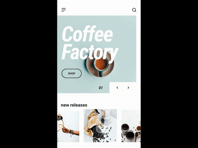 Coffee Factory app clean coffe shop coffee design e shop eshop homepage minimalist simple ui ux