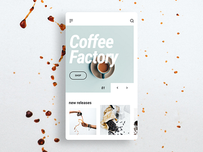 Coffe Factory app coffe coffee shop design e shop homepage minimalism mobile app ui ux