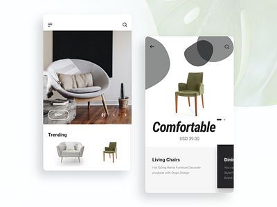 Furniture Catalogue app design e shop furniture furniture design homepage mobile app ui ux
