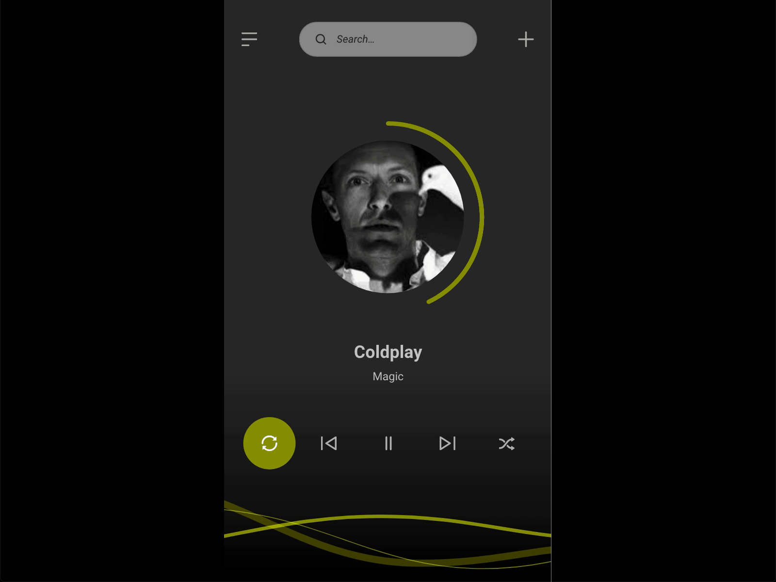 Night Mode Music Player app coldplay design mobile app music music player ui ux