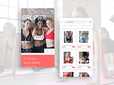 Sport Shop app clean design e shop gym homepage mobile app online shopping sport sportwear ui ux web