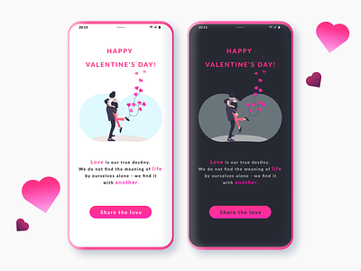 Valentin s day - Mobile UI kit