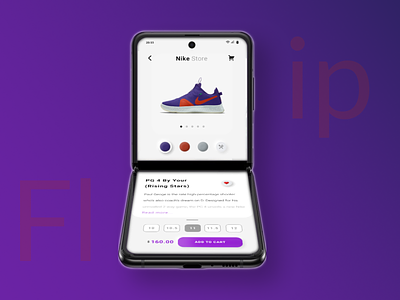 Nike Store - Samsung Z Flip add to cart app dark design ecommerce galaxy nike redesign samsung samsung galaxy shoes shop smartphone store tech ui ux z flip