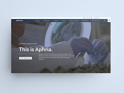 Aphria Investor Website Landing Page