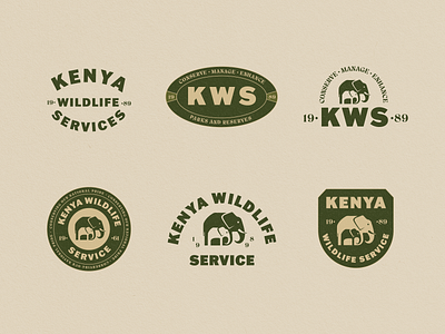Kenya Wildlife Service Logo Badges