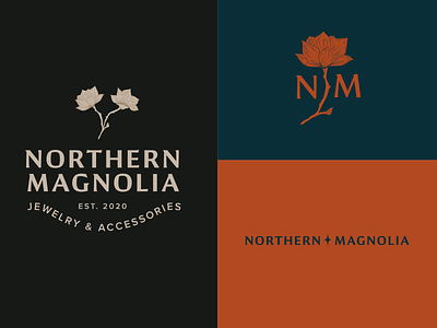 Northern Magnolia Secondary Logos accessories branding design illustration illustrator jewelry logo typography