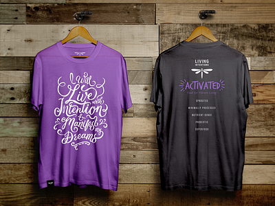 Living Intentions : T-Shirt concept creative direction hand lettering t shirt typography
