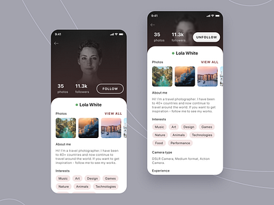 Daily UI challenge, day 6: User profile