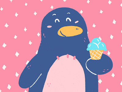 ice cream lover animation characterdesign design digital illustration digitalart illustration ipadpro penguin procreate