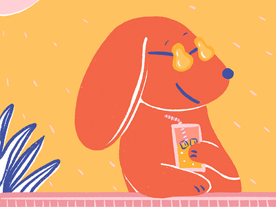 summer drink animation characterdesign design digital illustration digitalart dog dog illustration illustration ipadpro procreate