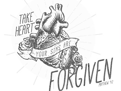Take Heart design print scripture take heart typography