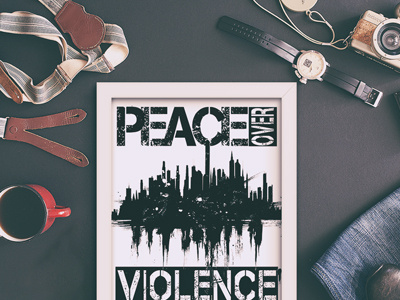 Peace Over Violence Home Decor Typography Print