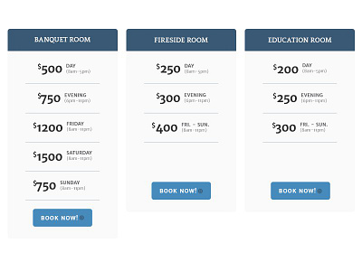 The Regal Room   Simple Pricing Table