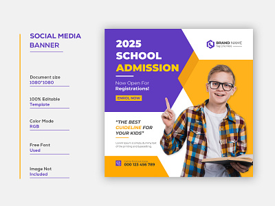 School Admission Social Media Post Template