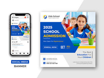 School education admission social media post & web banner
