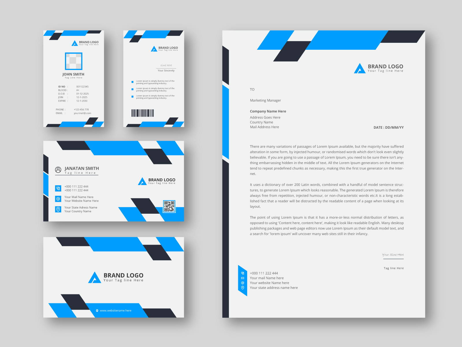Letterhead Design Corporate Identity Template With Business Card By 