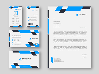 Letterhead Design Corporate Identity Template with business card brand identity business business card business card template corporate identity creative envelope invoice letterhead professional stationary visiting card