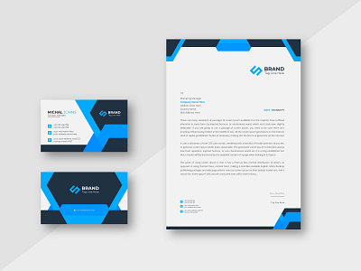 Letterhead Design Corporate Identity Template with business card