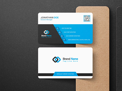 Modern corporate business card template design blue brand identity branding business card business card mockup business card template clean design flyer letterhead minimalist personal stationery template vector vertical visiting card