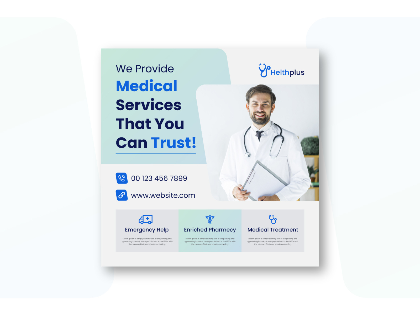 Medical healthcare doctor promotion banner ads or web banner by Shahin Uddin on Dribbble